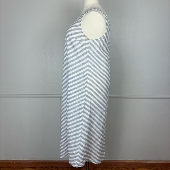 J. Jill Love Linen Swing Dress No Sz Tag  (XL-2X) Midi Summery Breathable Tan - Picture 5 of 17